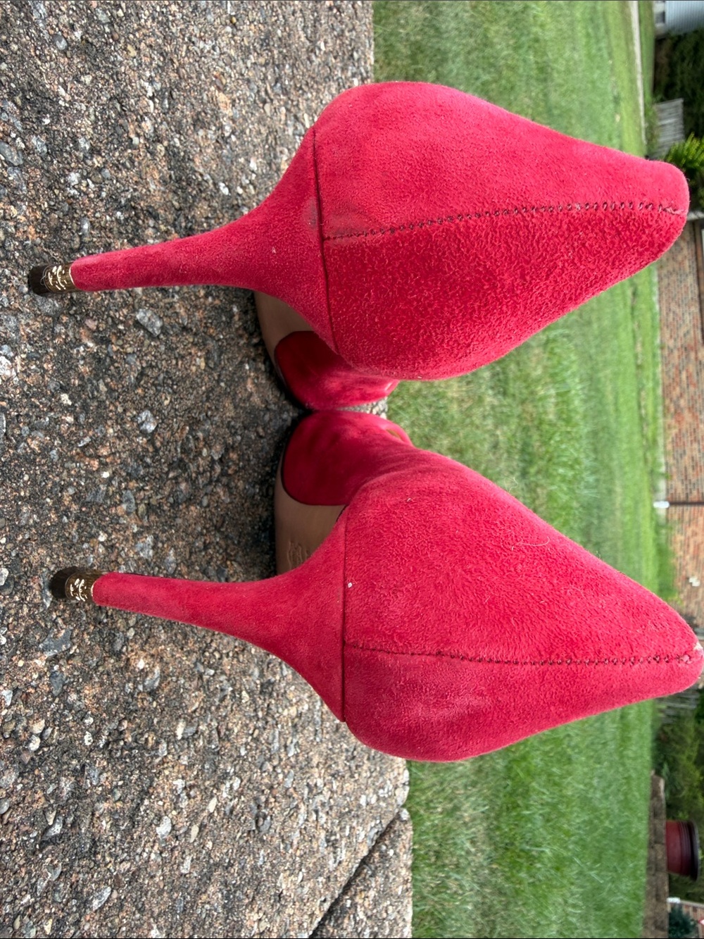 Tory Burch Pink Suede Pointed-Toe Pumps - Picture 4 of 7